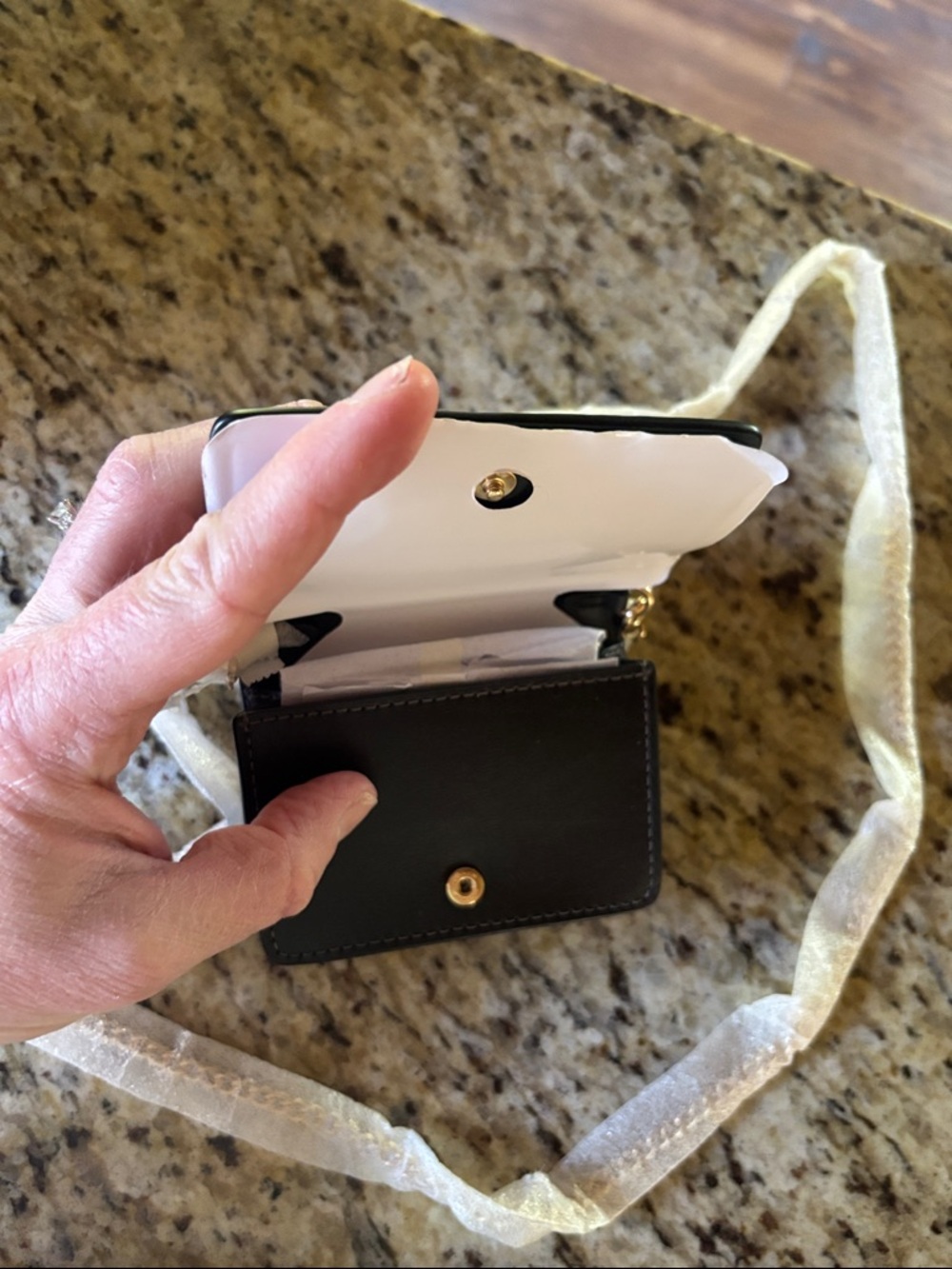 🆕 Authentic Coach Leopard Print Card & Key Holder - Black & Cream - Picture 11 of 11